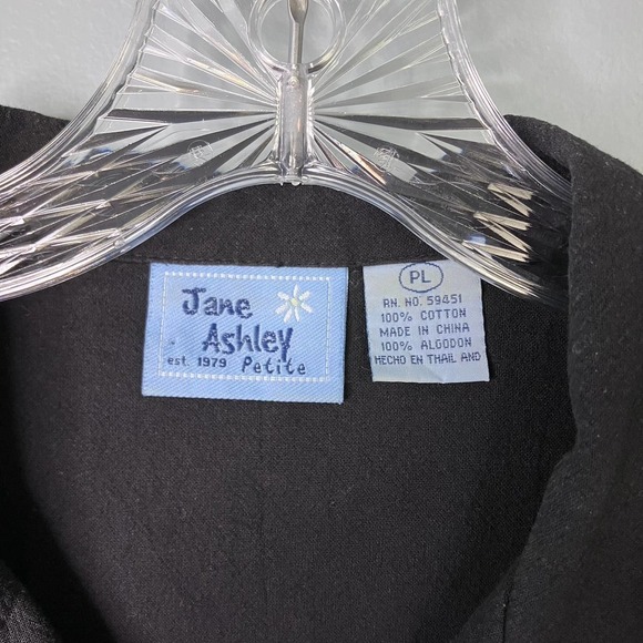 Jane Ashley Petite Black Embroidered Flamingo Palm Trees Sequined Beaded Size PL - Picture 2 of 13